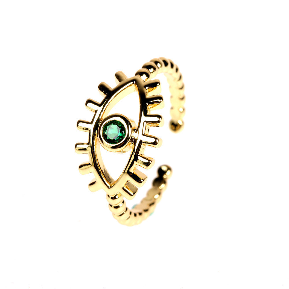 Color Copper Personality Devil Eye Adjustable Index Finger Ring Female