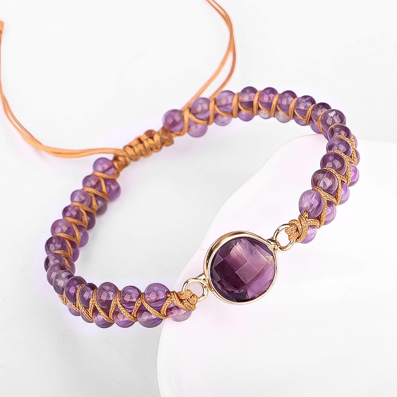 Amethyst Hand-woven Women Bracelet