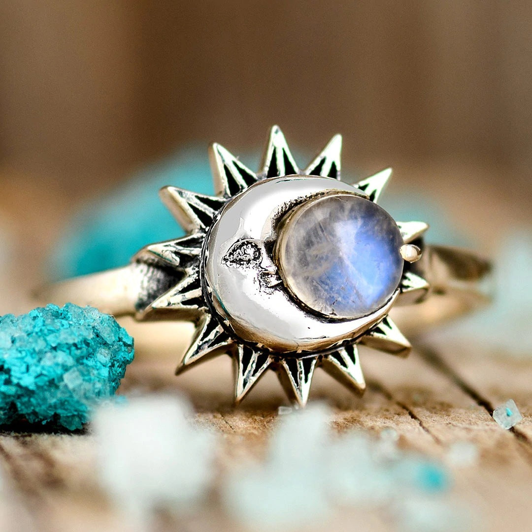 Jewelry Simple Creative Star Moon Crystal Ring