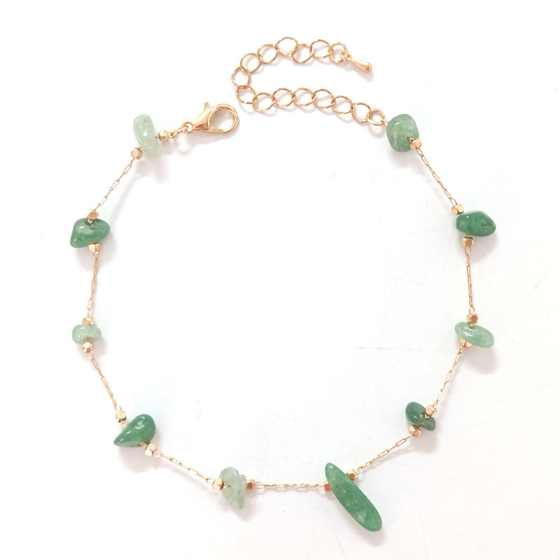 Personalized Natural Color Agate Anklet