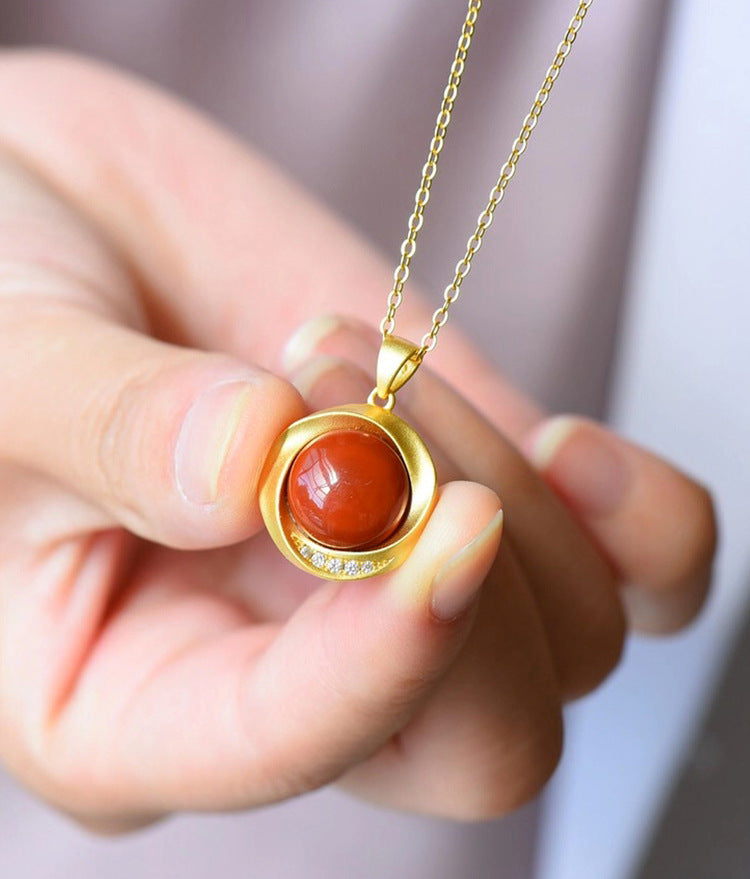 Natural Southern Red Agate Women Necklace