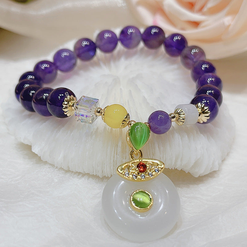 Amethyst Retro Ethnic Style Women Bracelet