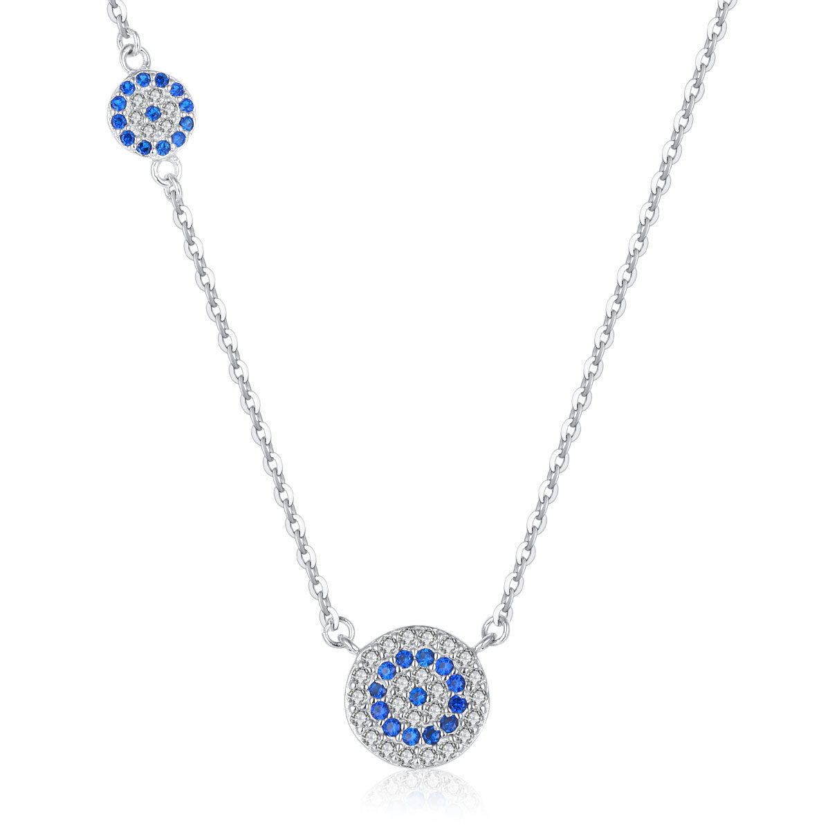 S925 Sterling Silver Evil Eye Clavicle Chain Necklace