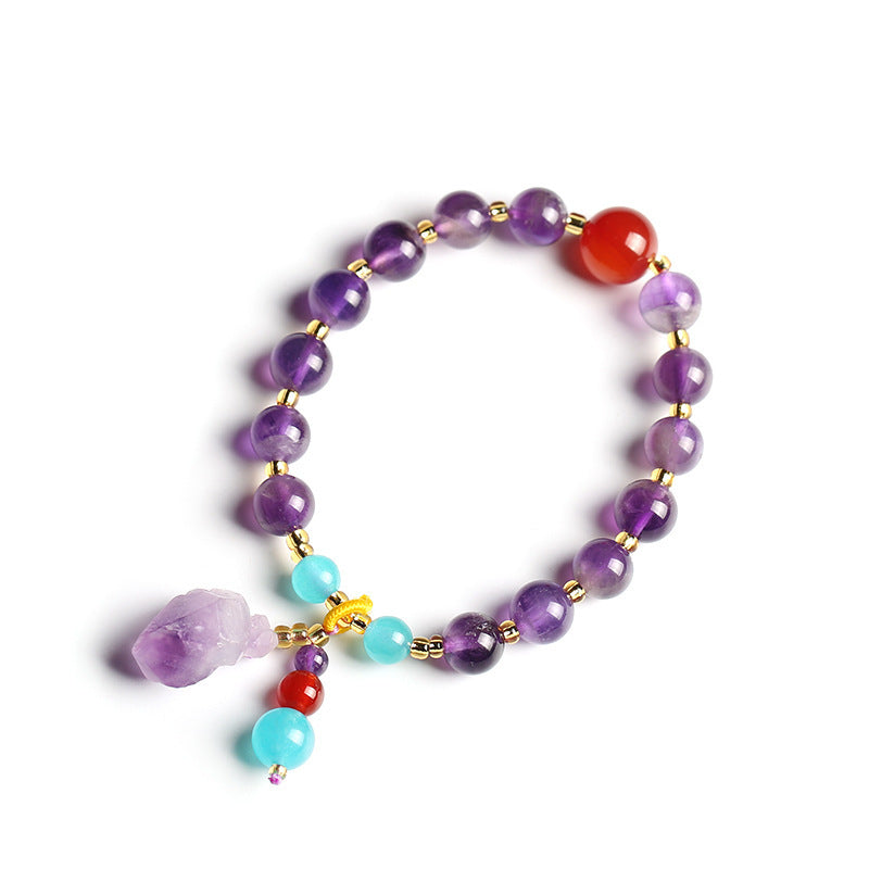 Natural Lavender Amethyst Original Stone Women Bracelet