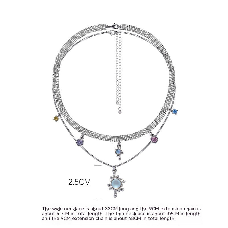 Frosted Moonstone Xiangyun Pearl Women Necklace