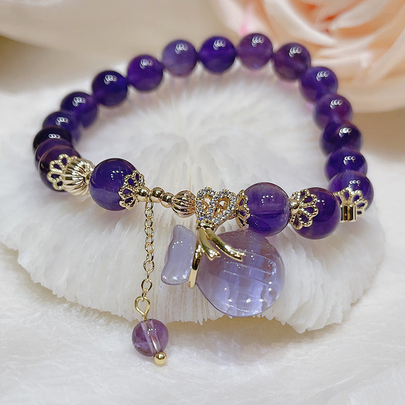 Amethyst Retro Ethnic Style Women Bracelet