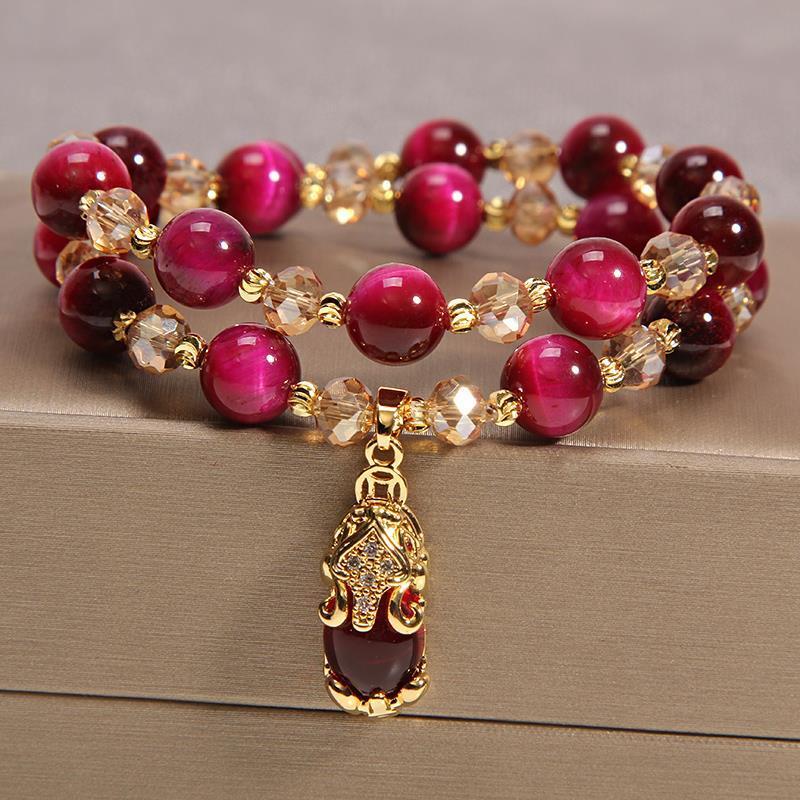 Double Layer Natural Agate Bracelet Female PI Xiu