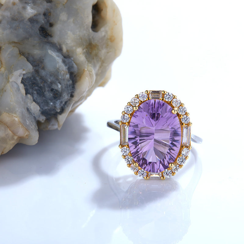 Temperament Natural Amethyst Women Ring