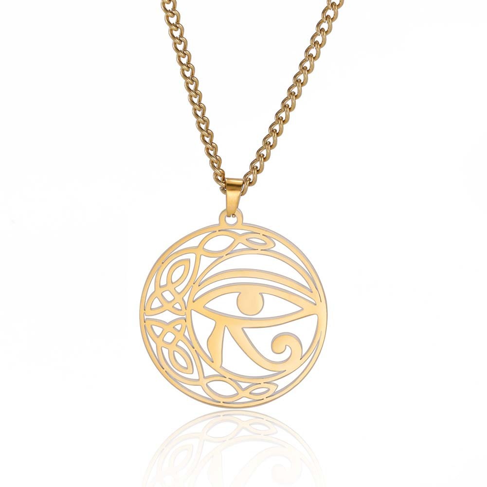 Titanium Steel Eye of Horus Pendant Stainless Steel Necklace