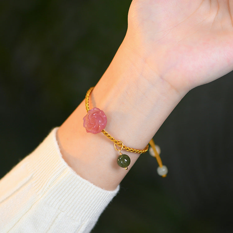 Agate Flower Jade Women Bracelet