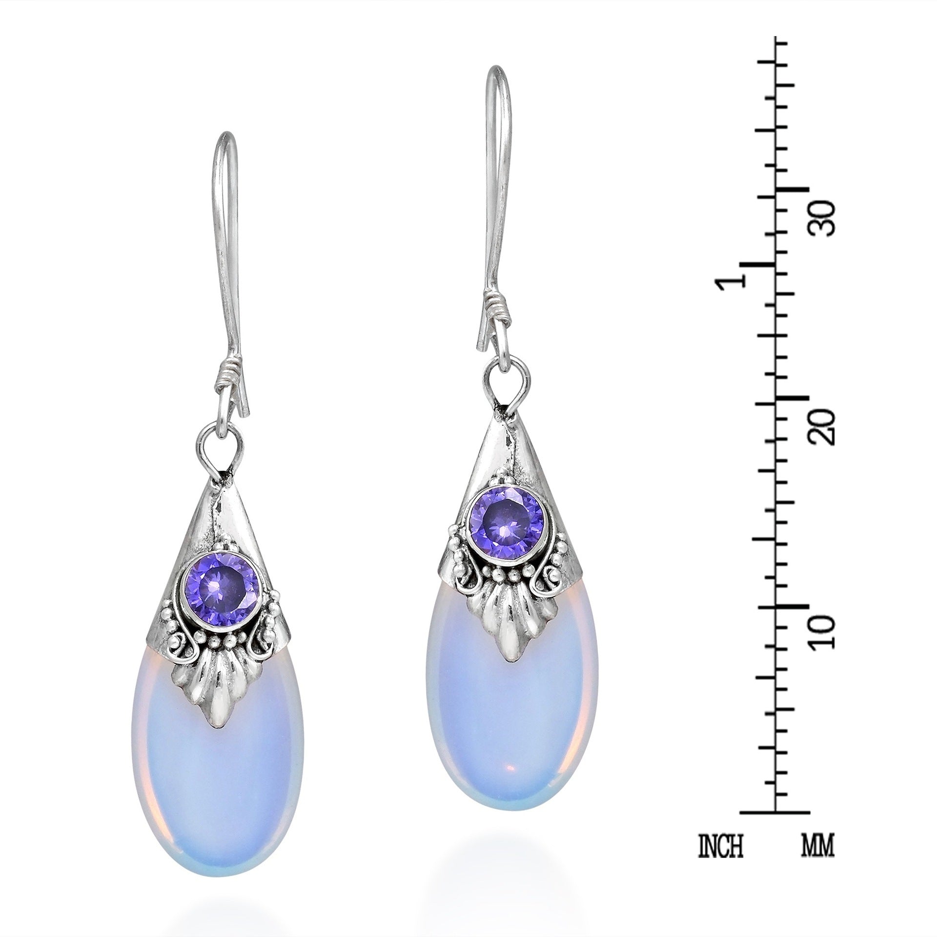 White Moonstone Women Earrings