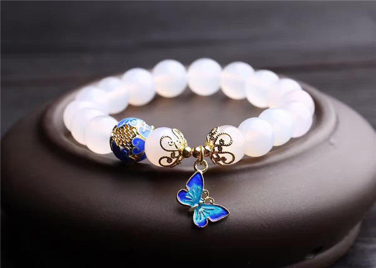 Crystal White Agate Women Bracelet