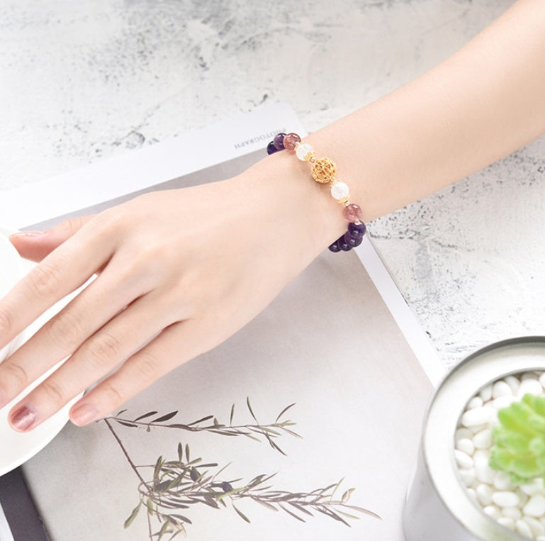 Natural Amethyst Women Bracelet