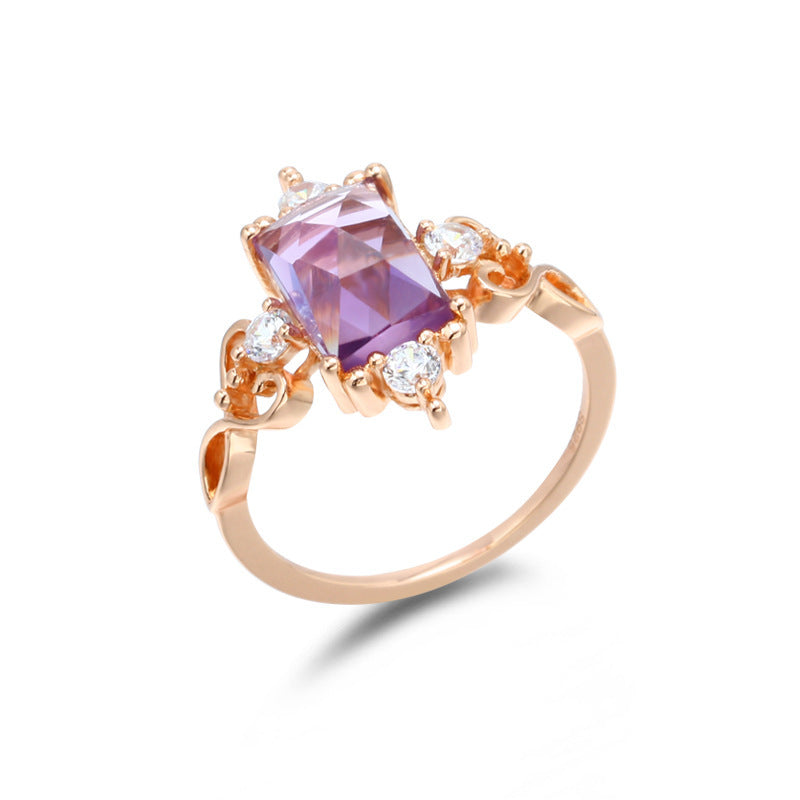 Natural Amethyst Women Ring