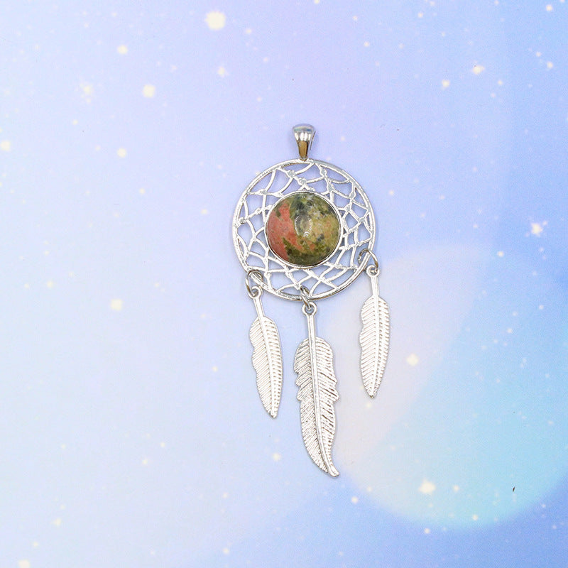 Agate Crystal Dream Catcher Women Necklace