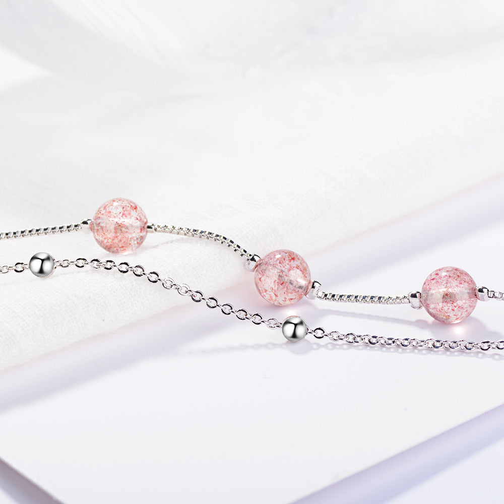 Double Rose Quartz Women Bracelet