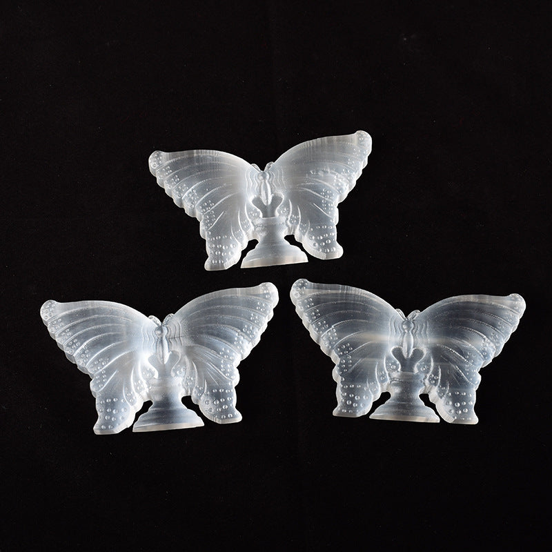 Selenite Butterfly Gypsum Morocco Transparent Handicraft Ornaments Home Decor