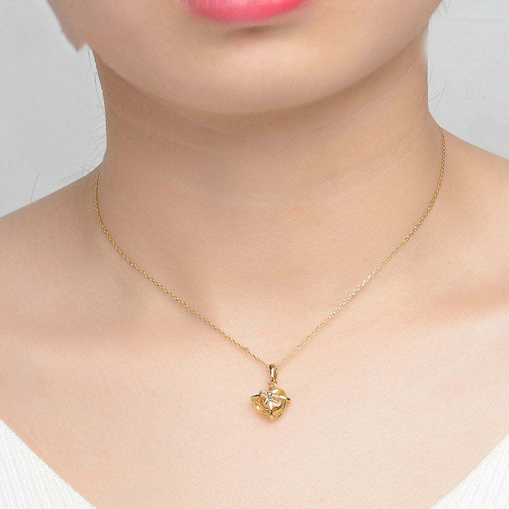 Citrine bow necklace