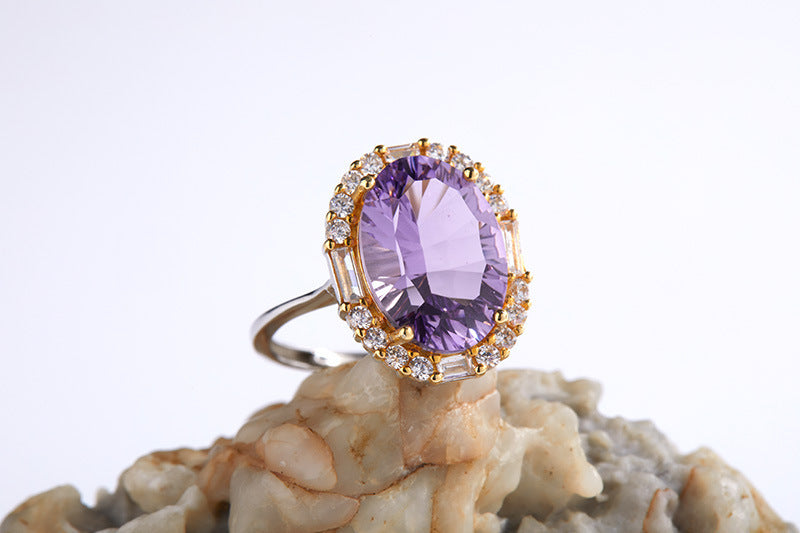 Temperament Natural Amethyst Women Ring