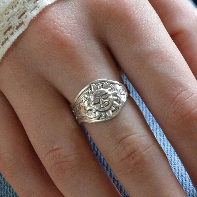 Fashion Creativity Hot Sale Alloy Sun Pattern Ring Jewelry