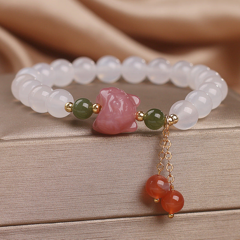 Special-interest Design White Agate Bead Women Bracelet