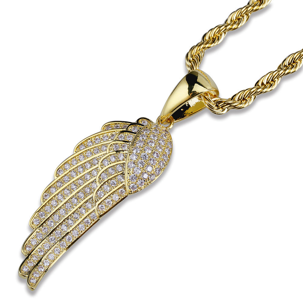 Micro-set zircon feather necklace