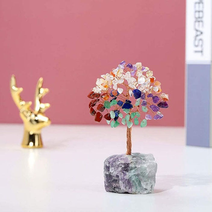 Natural Crystal Tree Crystal Wool Ore Fluorite Base Ornaments