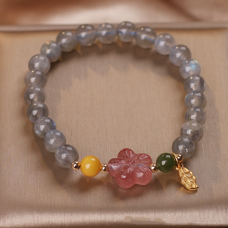 Gray Moonstone Bracelet Women Crystal