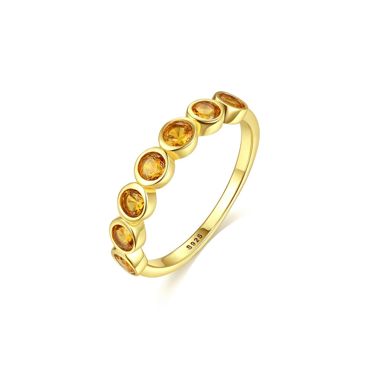 Simple Atmosphere S925 Silver Citrine Ring