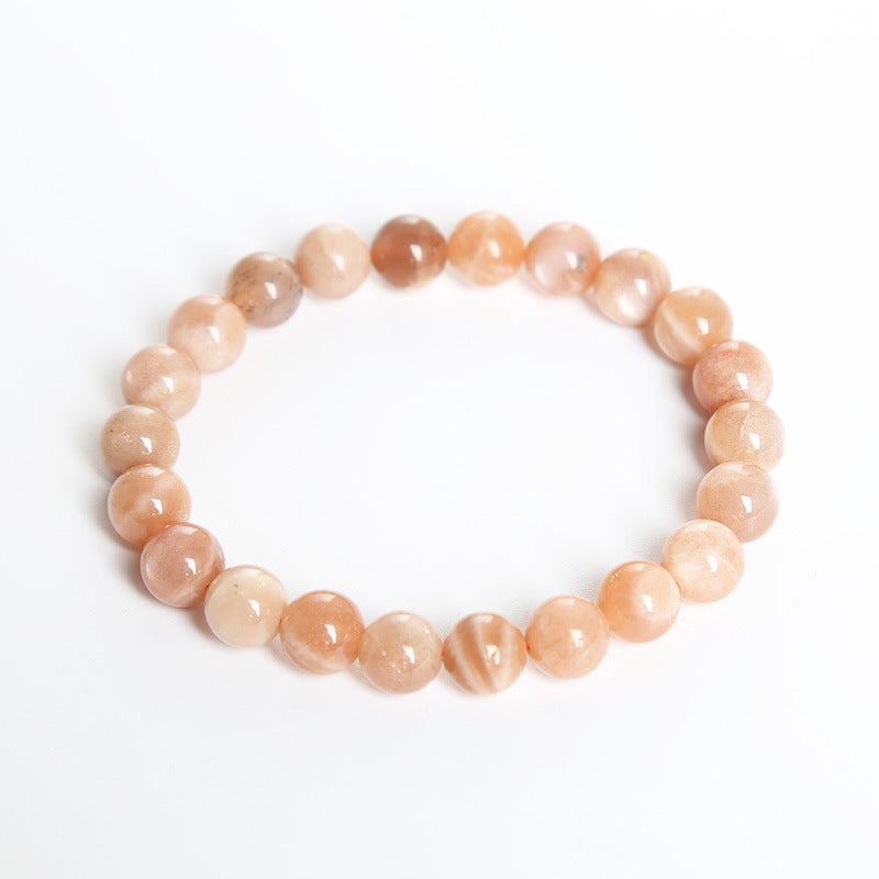 Women's Fashion Sunstone Bracelet Orange Moonlight Round Beads