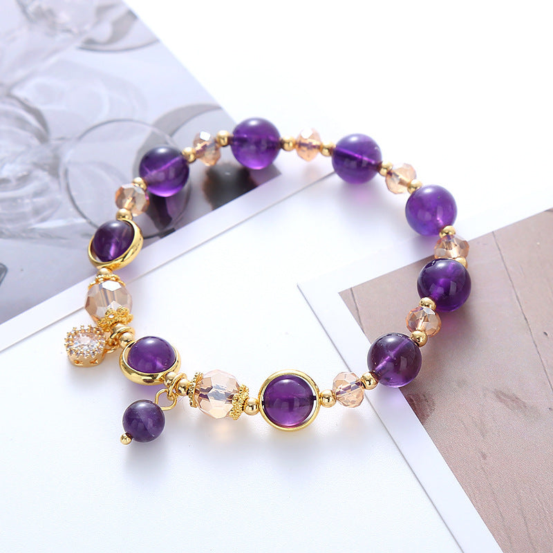 Luxury Amethyst Beaded Women Bracelet