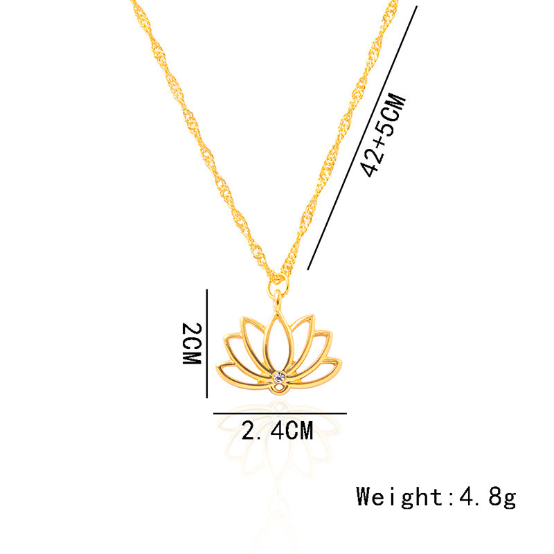 Dainty Gold Lotus women Necklace