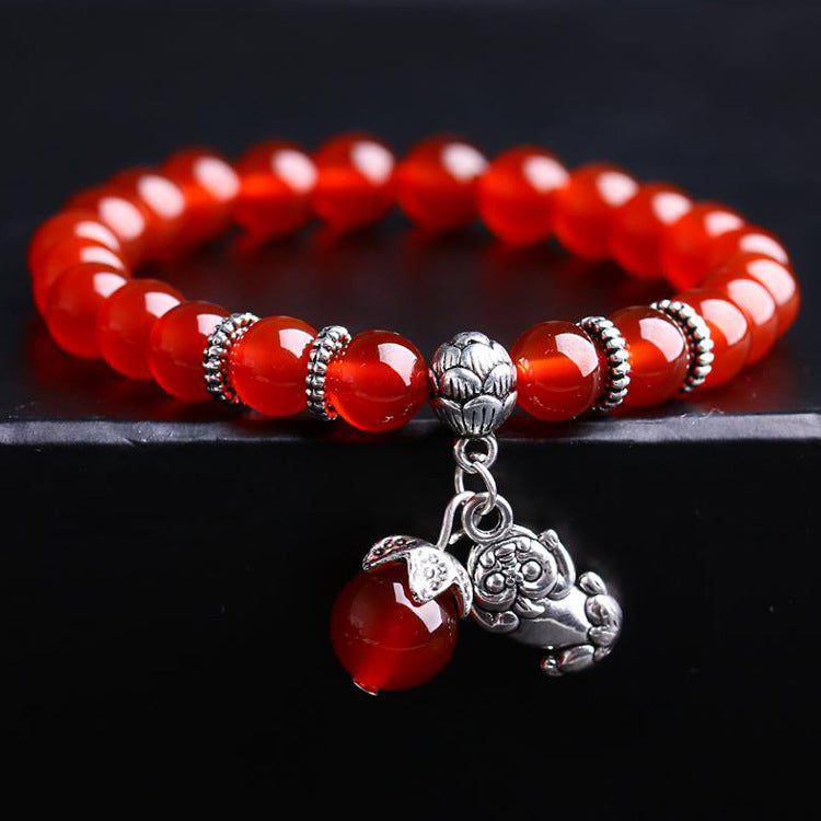 Natural Red Agate Women Bracelet