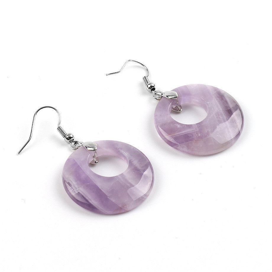 Natural stone agate crystal Women Earrings