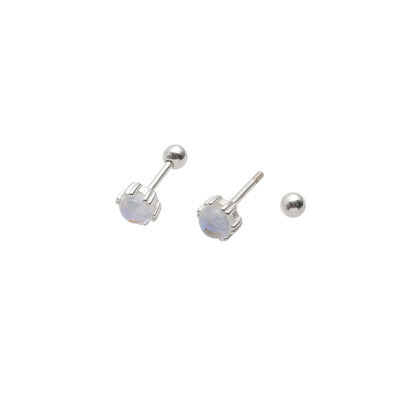 Women's Screw Moonstone Small Earrings