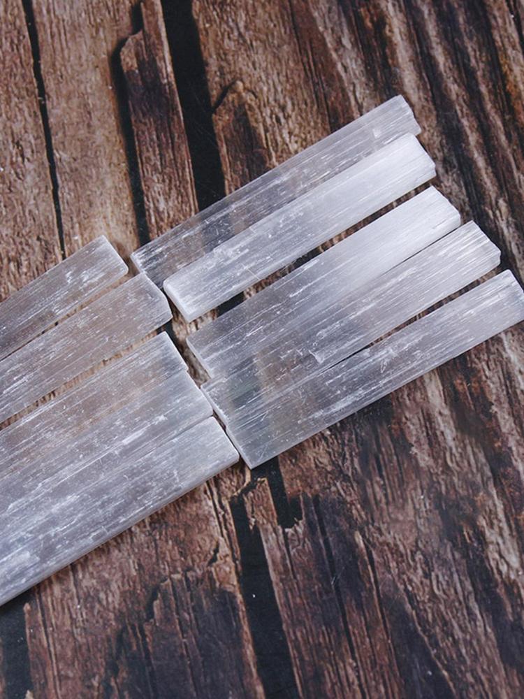 Natural Selenite Crystal Stick White Quartz Mineral Home Decor