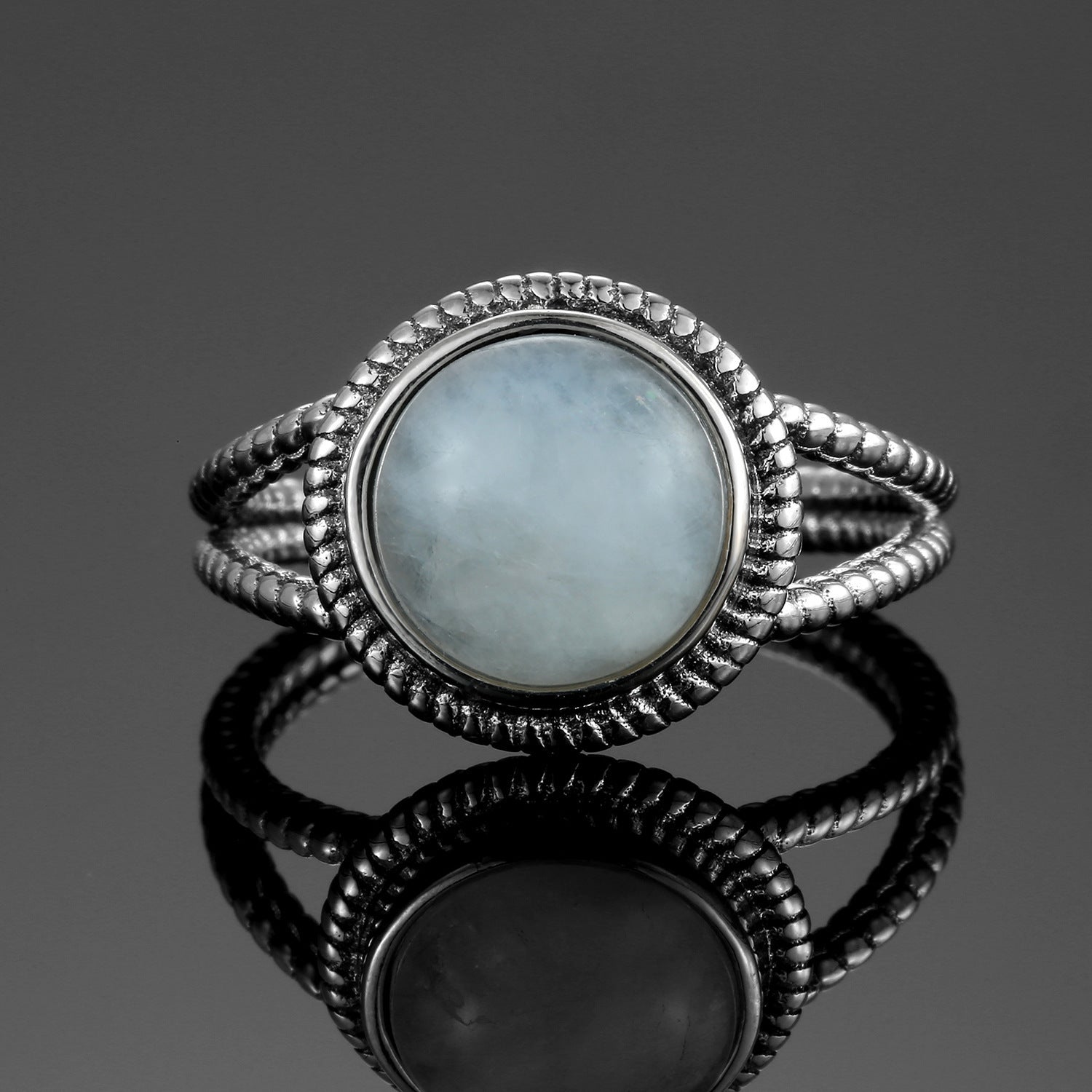 Court Style Moonstone Niche Mid-ancient Vintage Women Ring