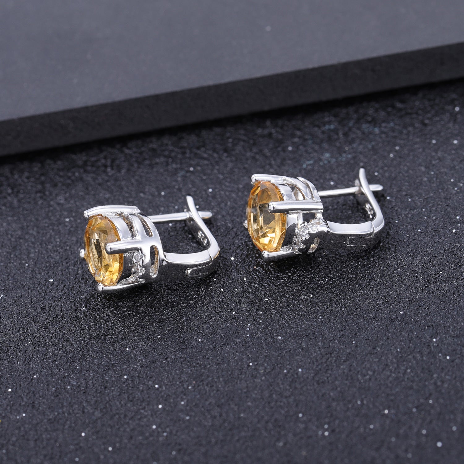 Natural Citrine Stud women Earrings Fashion