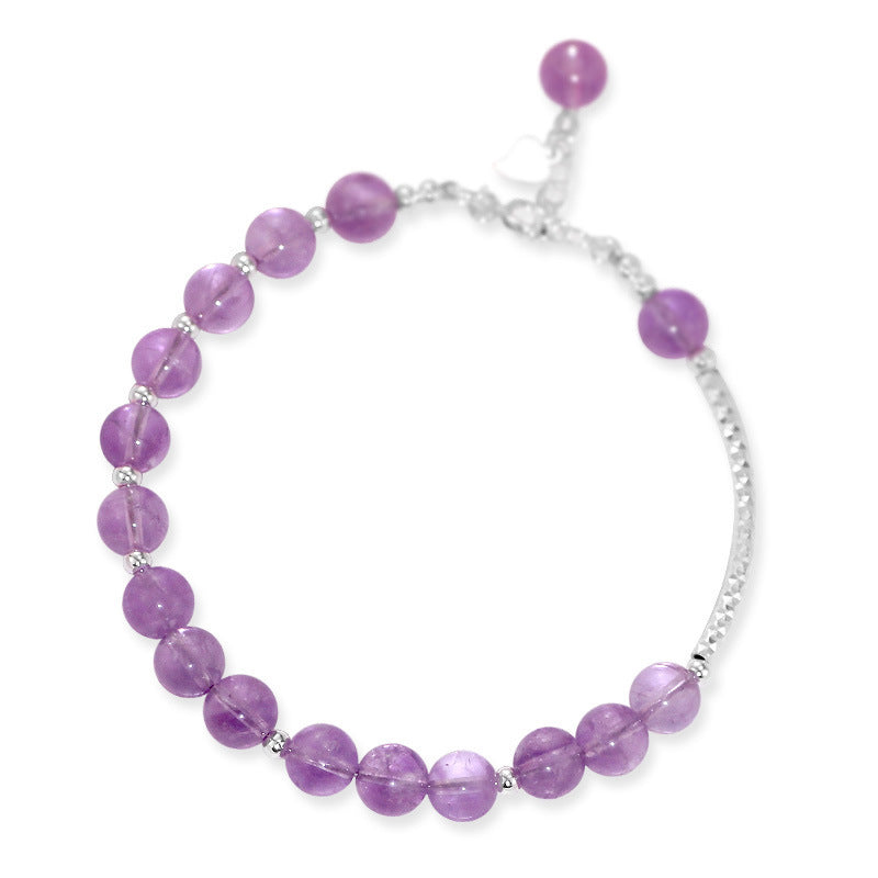 Natural Lavender Amethyst Bead Women Bracelet