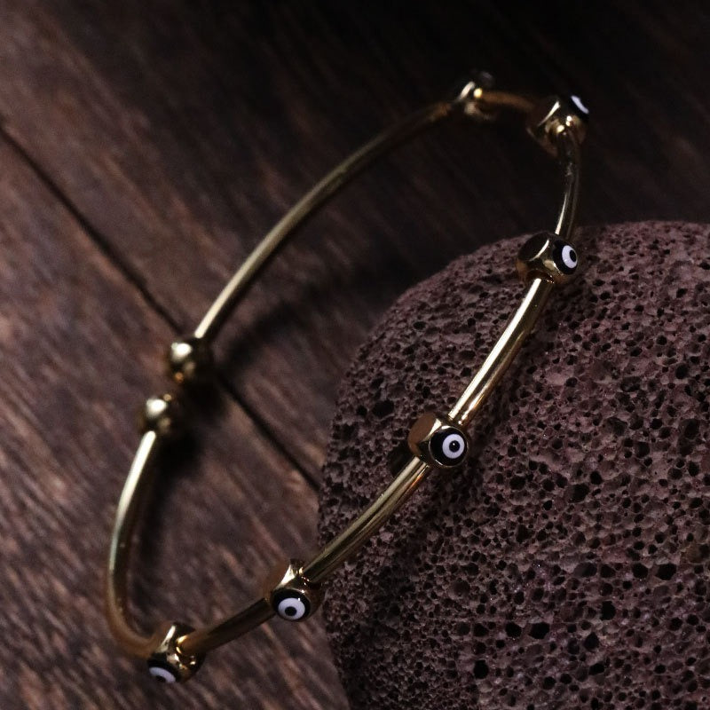 Devil's Eye Bracelet Hip Hop Copper Plated Bracelet Thin Edge Bracelet