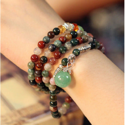 Crystal Agate Beaded Women Bracelet