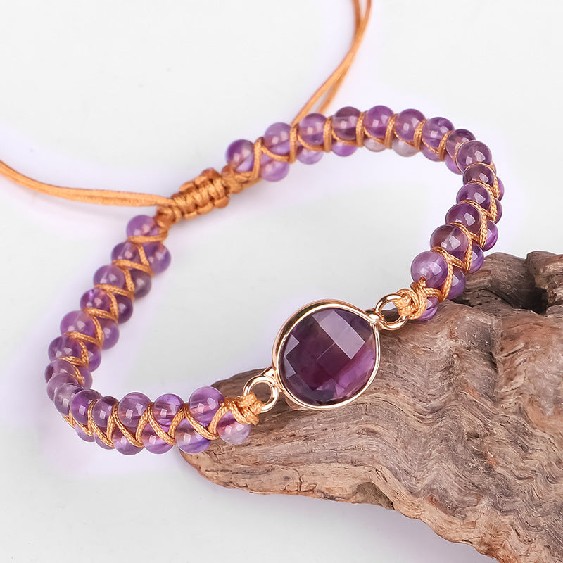 Amethyst Hand-woven Women Bracelet