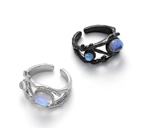 Moonstone Hollow Ring Women Niche Design