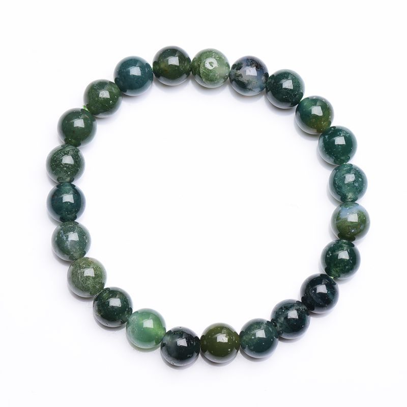 Natural water grass agate Couple Women and Men Bracelet