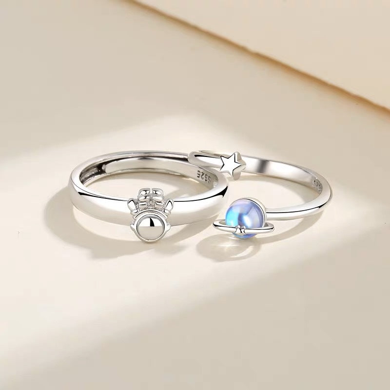 Unique Design Moonstone Planet Women Ring