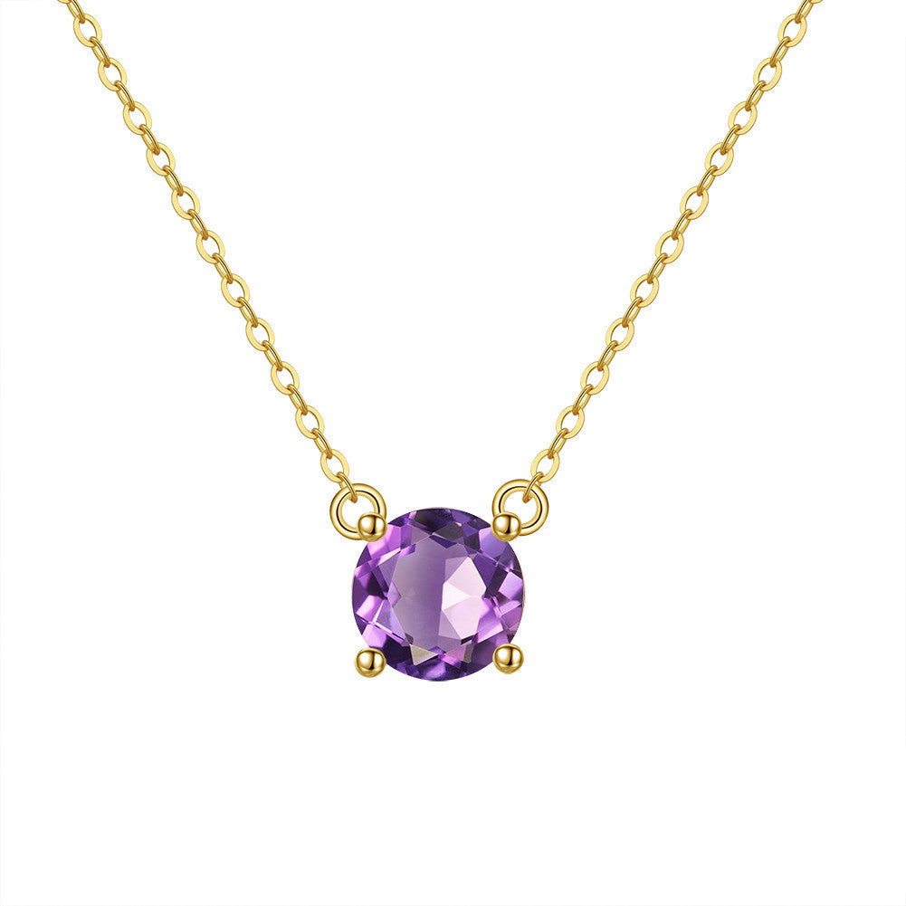 Natural Brazilian Amethyst Women Necklace