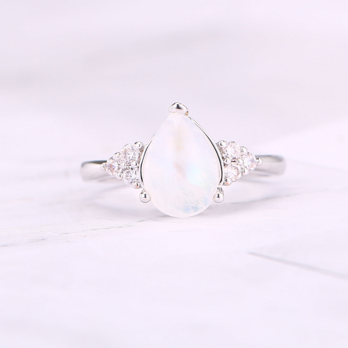 Natural Moonstone Simple Women Ring