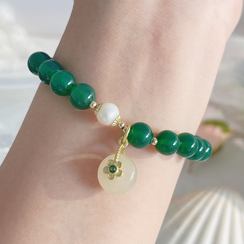 New Ancient Style Green Agate Bracelet Women