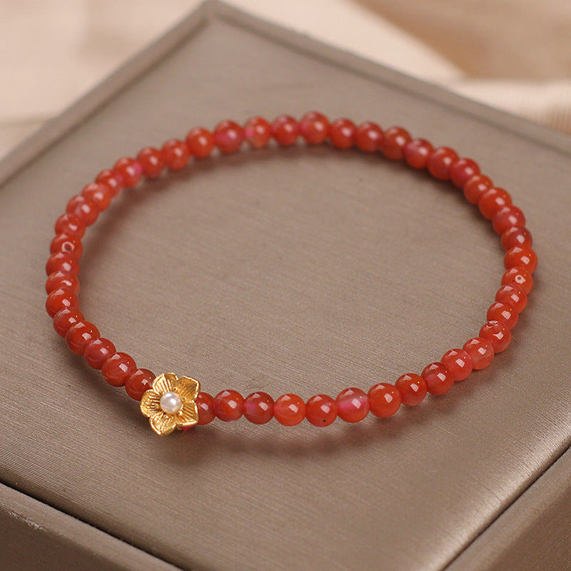 Natural Agate Beaded Bracelet For Women