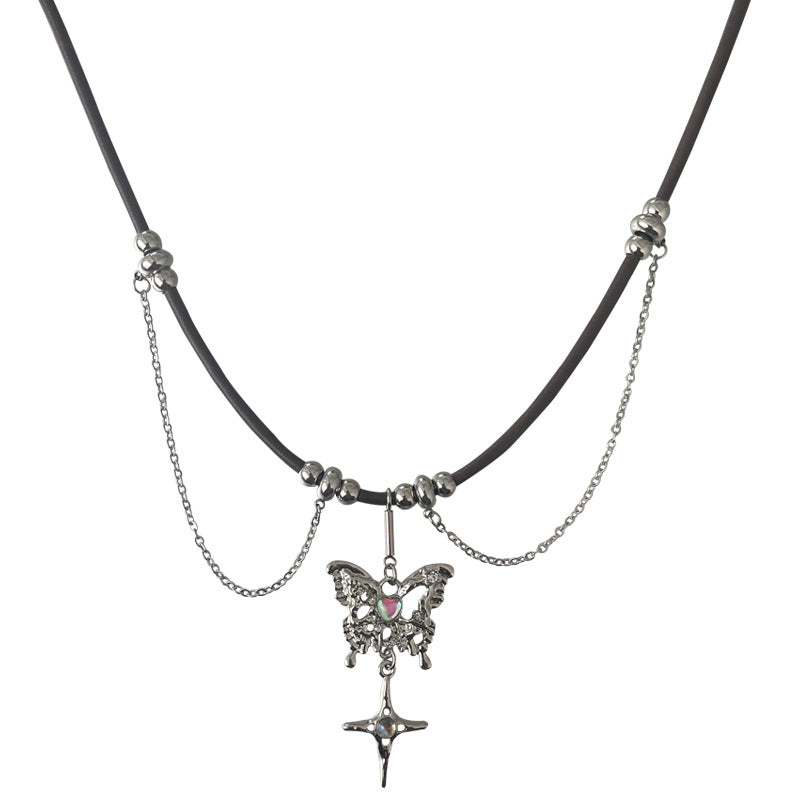 Special-interest Design Moonstone Butterfly Asterism Women Necklace